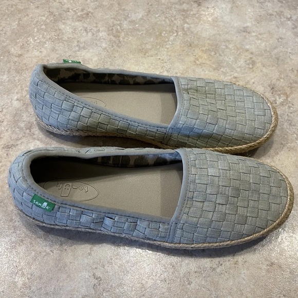 SANUK OLIVE KHAKI BASKET CASE SLIP ON COMFORT FLATS SHOES WOMEN’S SIZE 7 - Picture 4 of 5